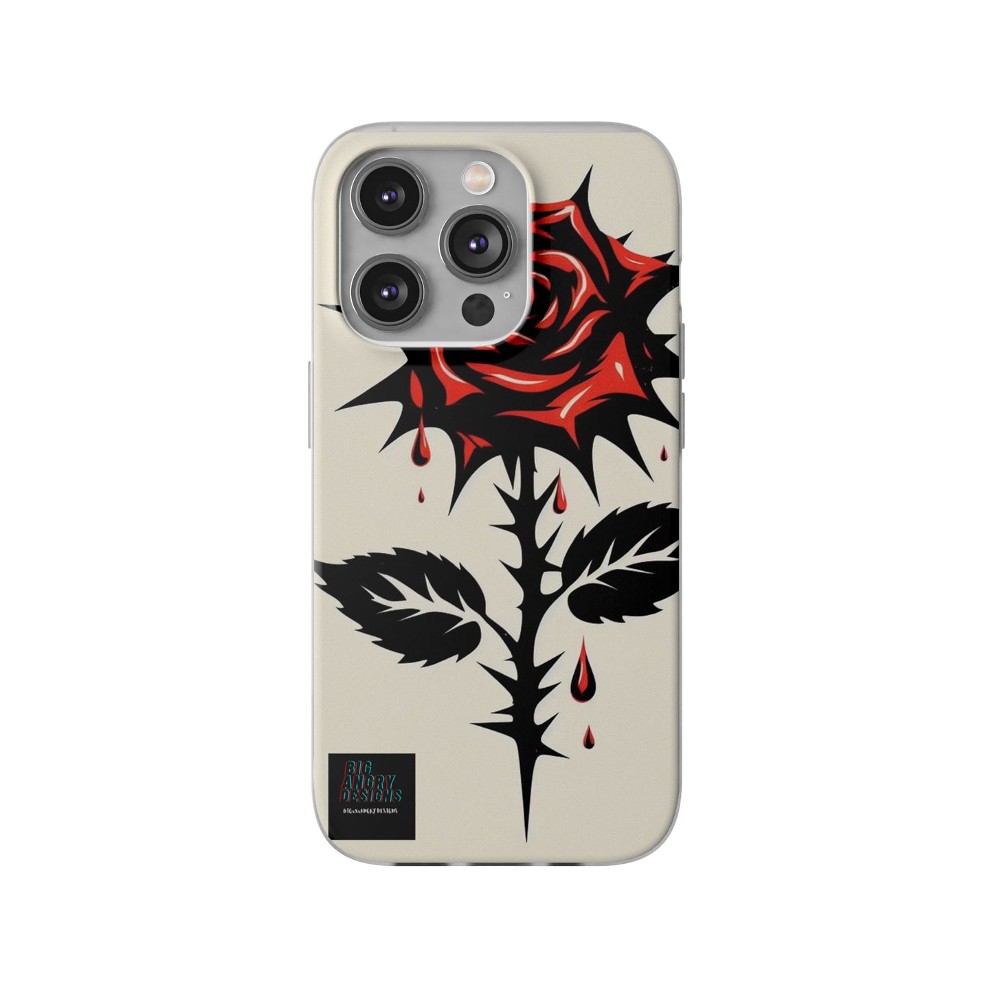 BIGxXxANGRY DESIGNS "KISSED ROSE" Flex Case