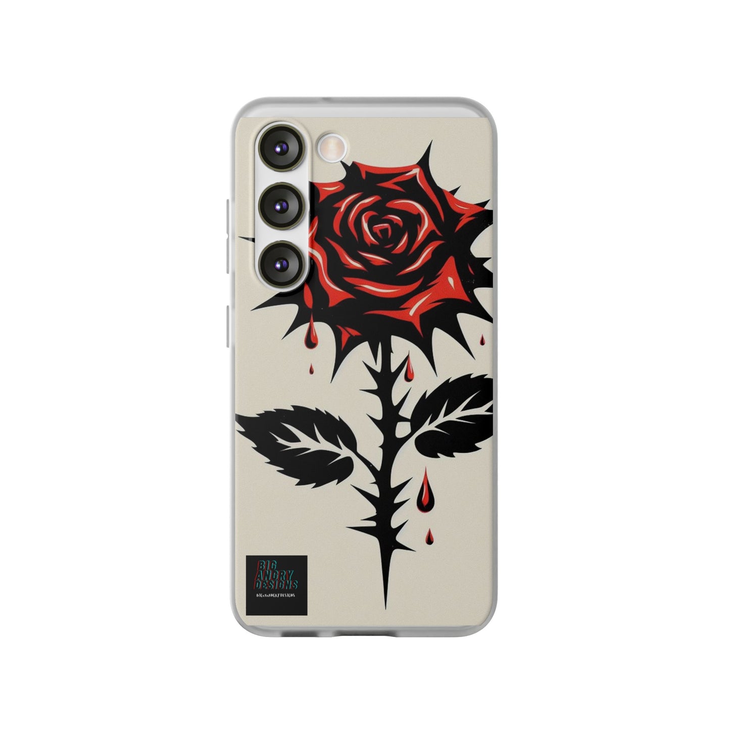 BIGxXxANGRY DESIGNS "KISSED ROSE" Flex Case