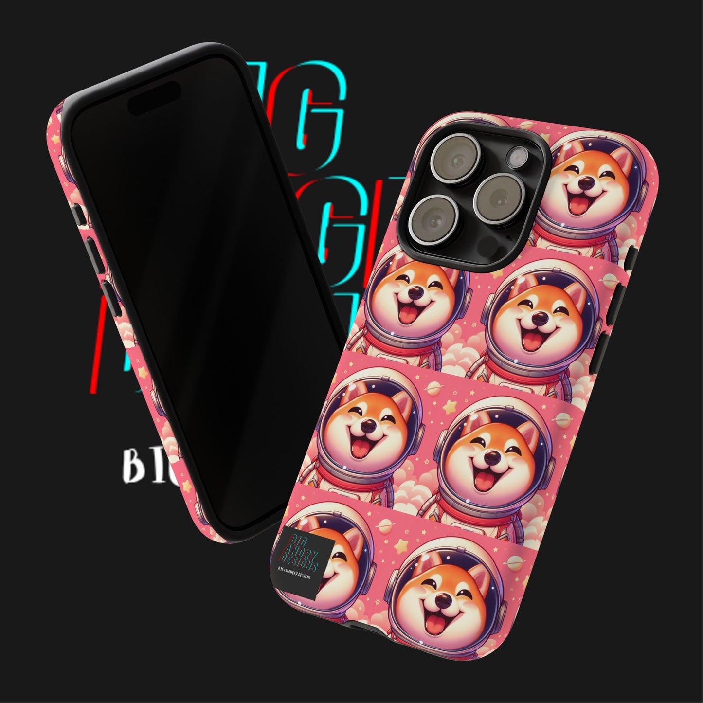 BIGxXxANGRY DESIGNS  Space Pup" Protective Phone Case