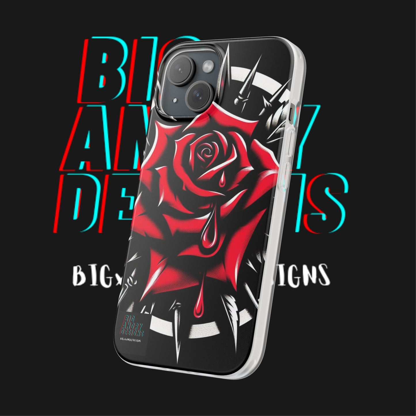 BIGxXxANGRY DESIGNS "Blood Rose" Flex Case