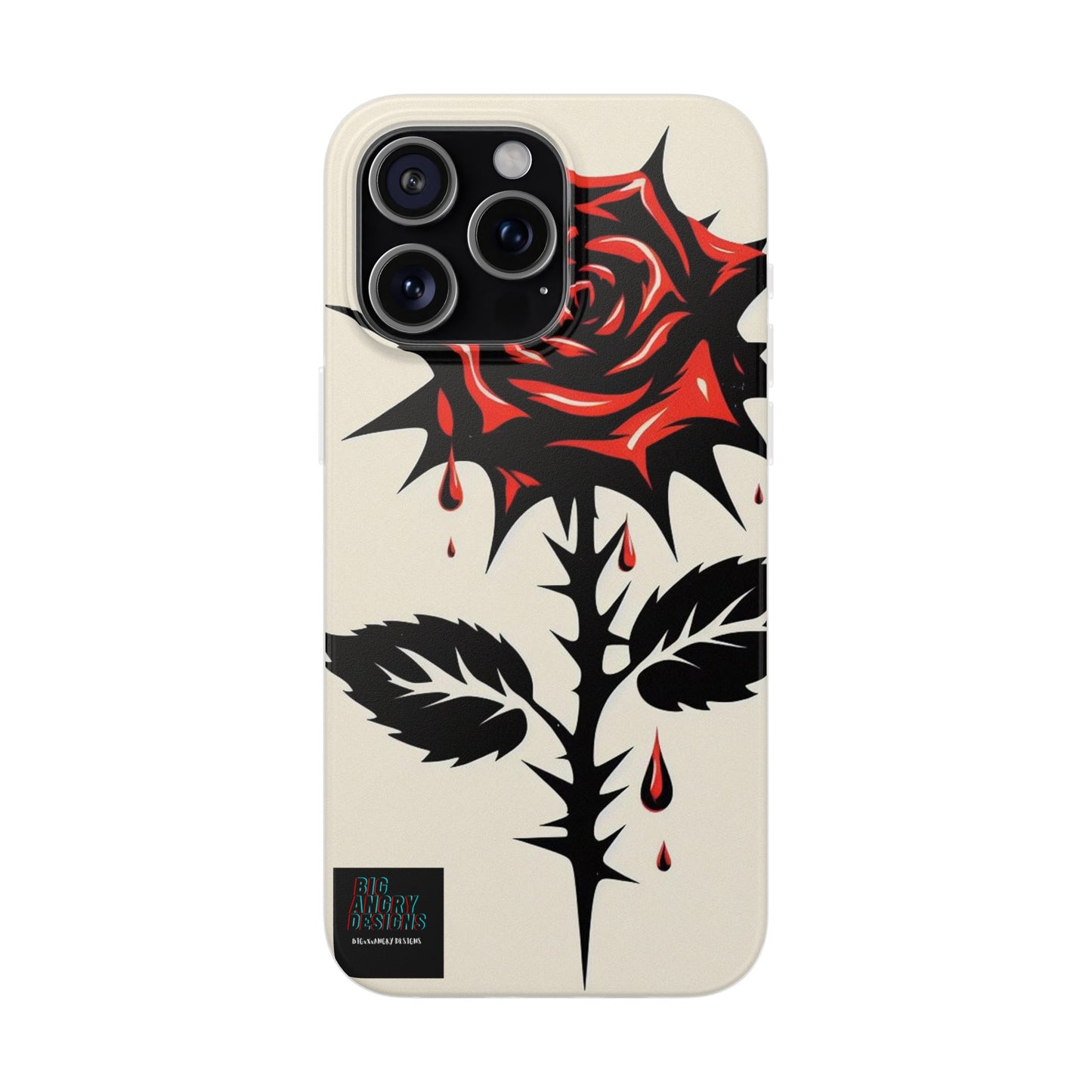 BIGxXxANGRY DESIGNS "KISSED ROSE" Flex Case