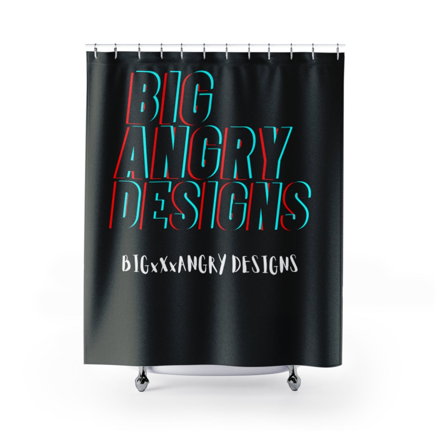 "BIGxXxANGRY DESIGNS LOGO"Shower Curtain