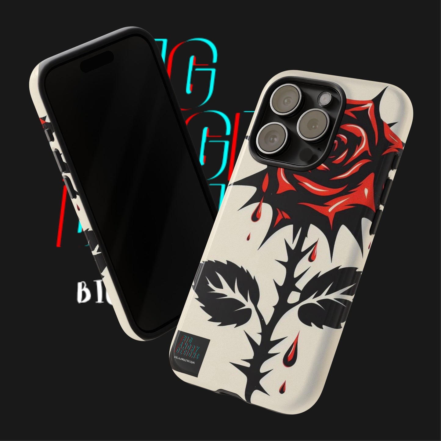 BIGxXxANGRY DESIGNS "KISSED ROSE" Protective Phone Case