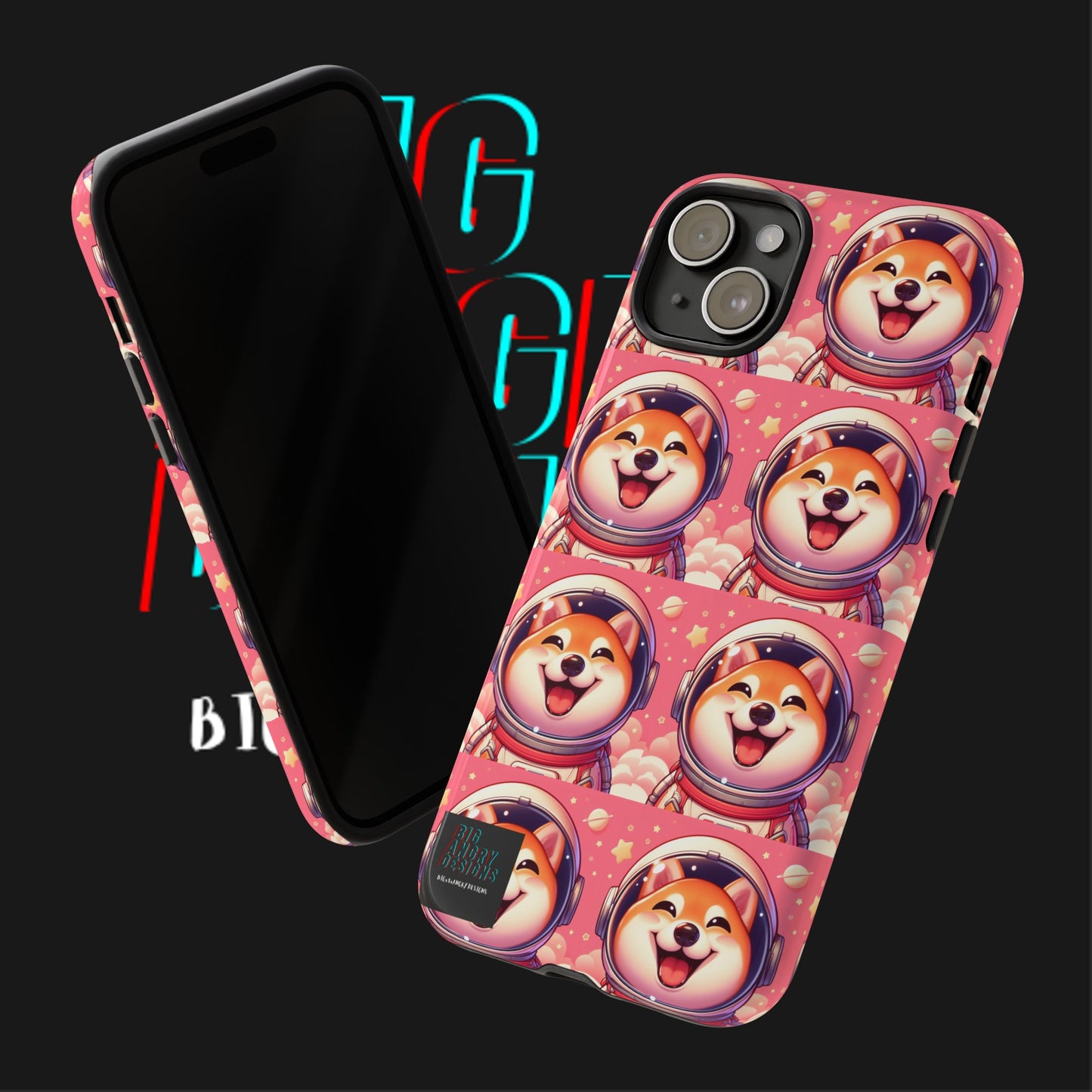 BIGxXxANGRY DESIGNS  Space Pup" Protective Phone Case