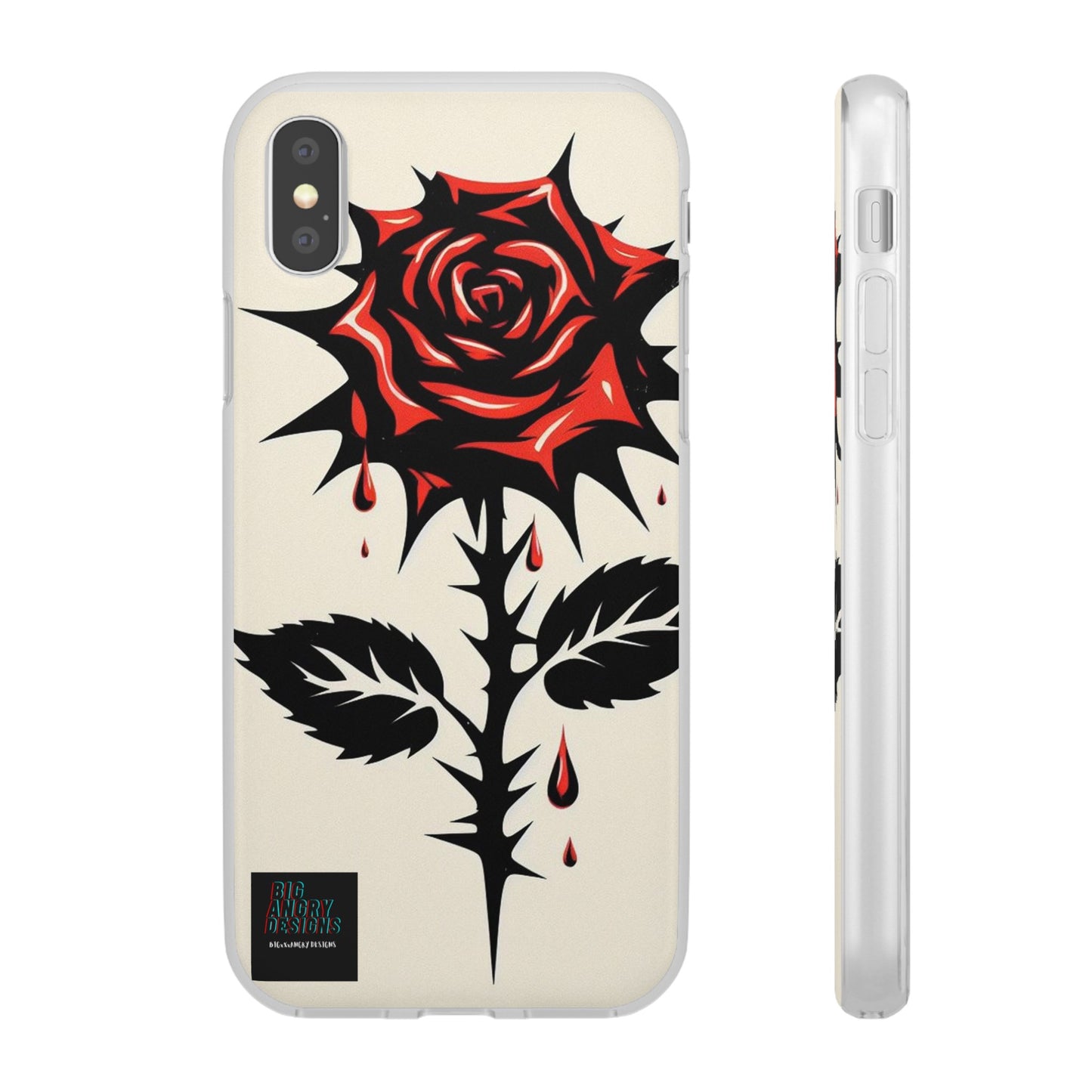 BIGxXxANGRY DESIGNS "KISSED ROSE" Flex Case