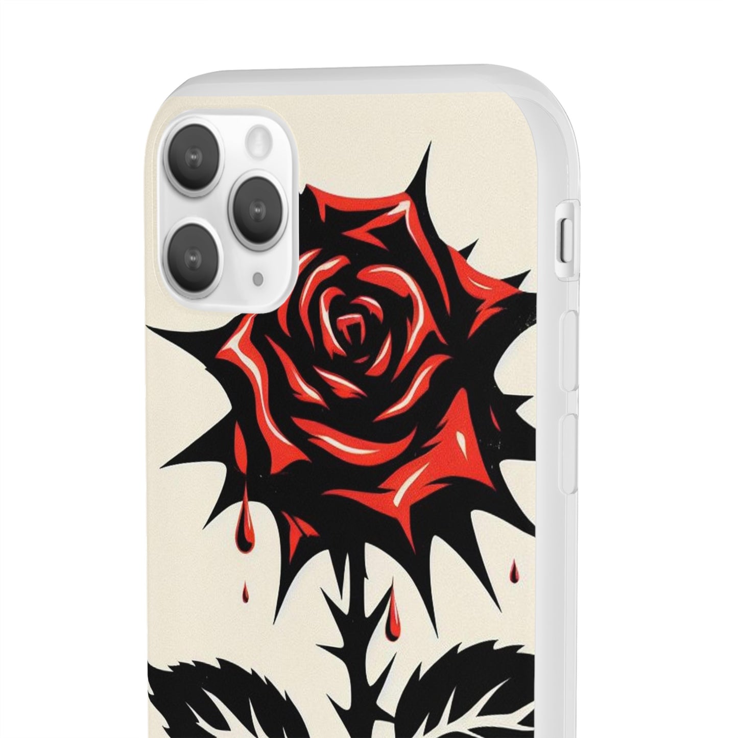 BIGxXxANGRY DESIGNS "KISSED ROSE" Flex Case