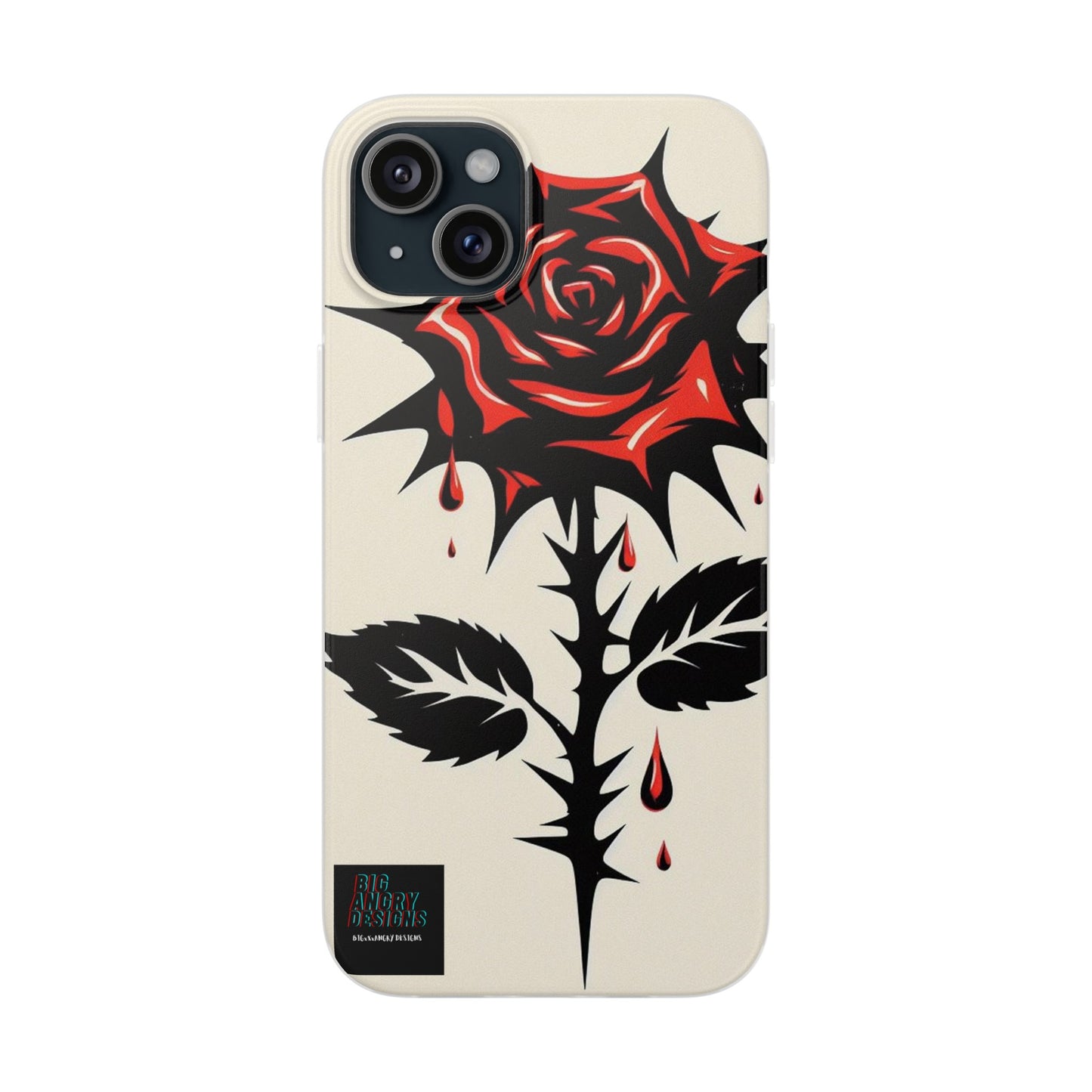 BIGxXxANGRY DESIGNS "KISSED ROSE" Flex Case