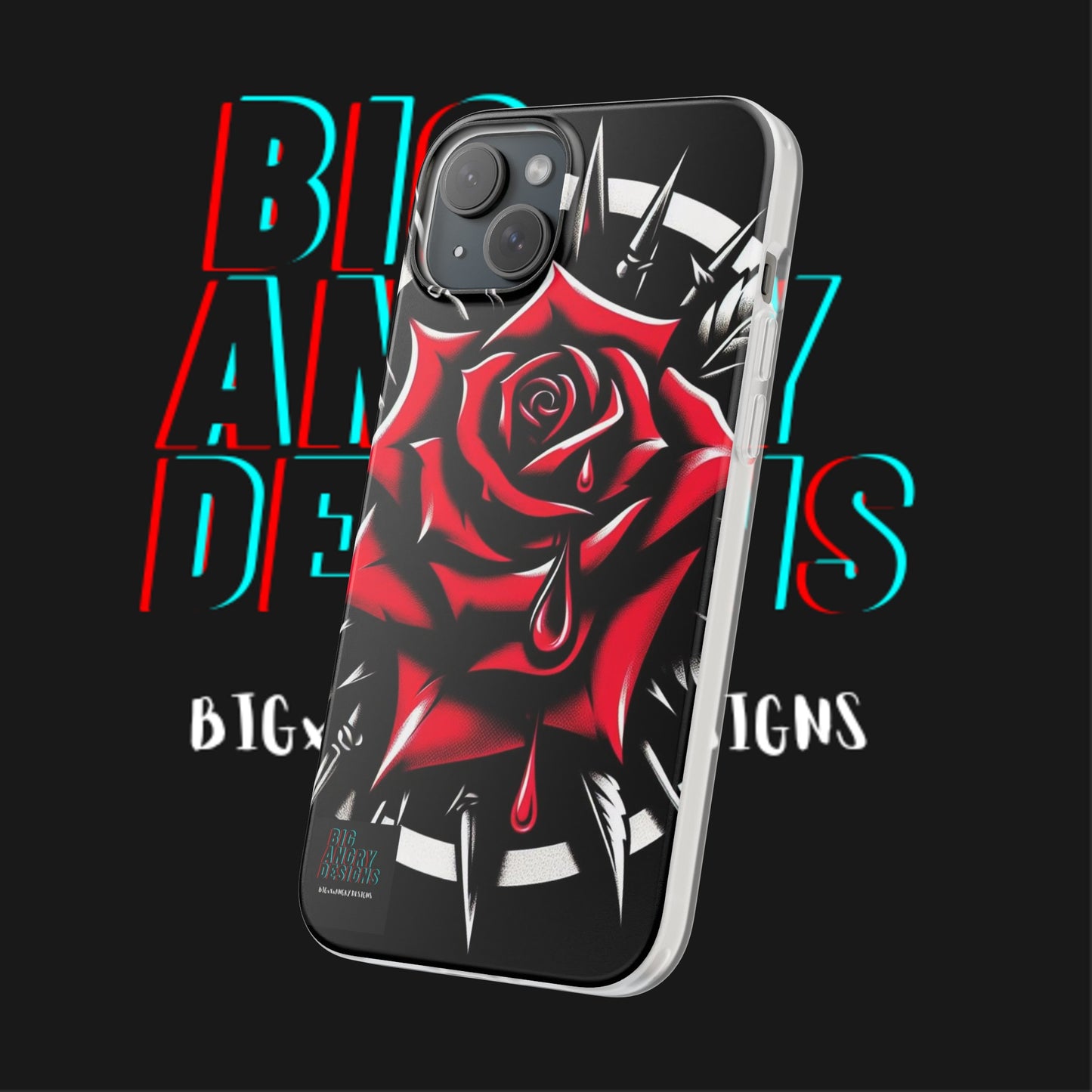 BIGxXxANGRY DESIGNS "Blood Rose" Flex Case