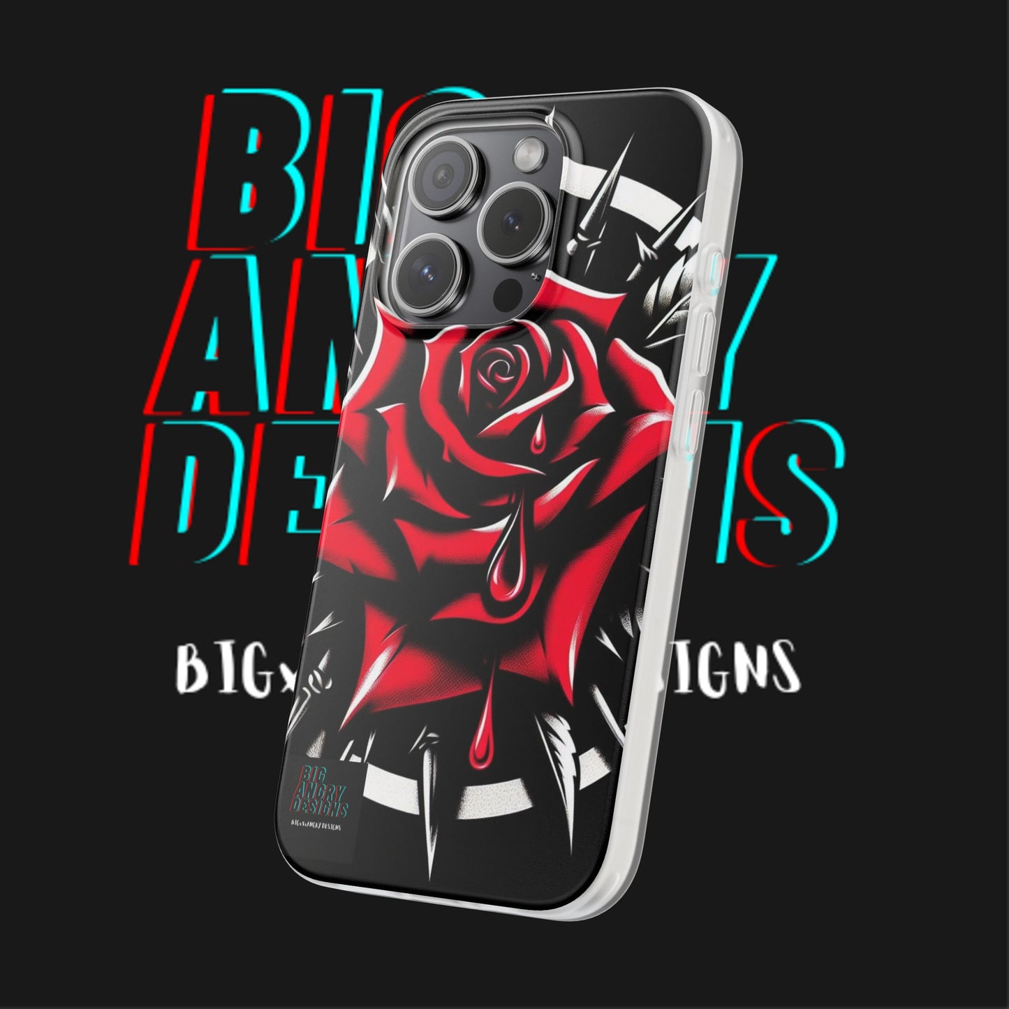 BIGxXxANGRY DESIGNS "Blood Rose" Flex Case