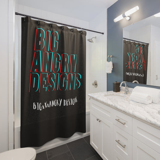 "BIGxXxANGRY DESIGNS LOGO"Shower Curtain