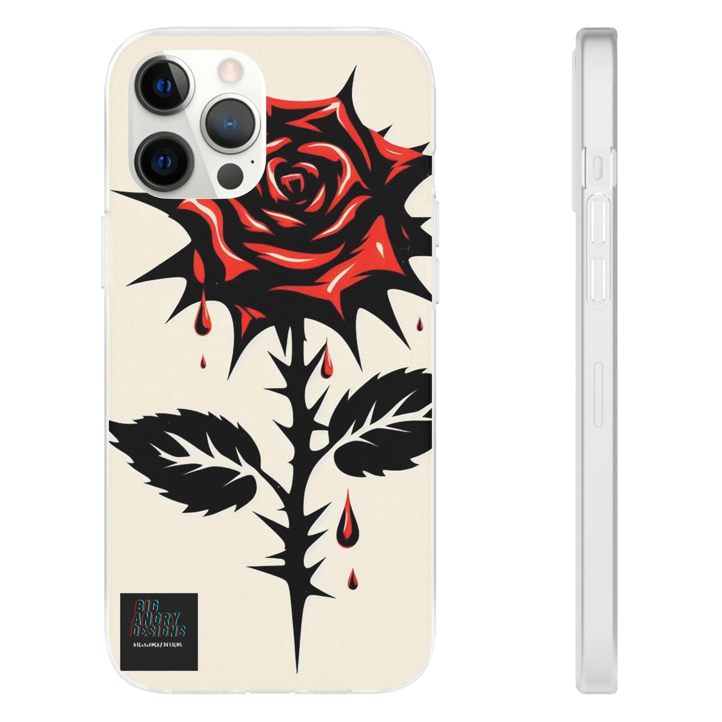 BIGxXxANGRY DESIGNS "KISSED ROSE" Flex Case