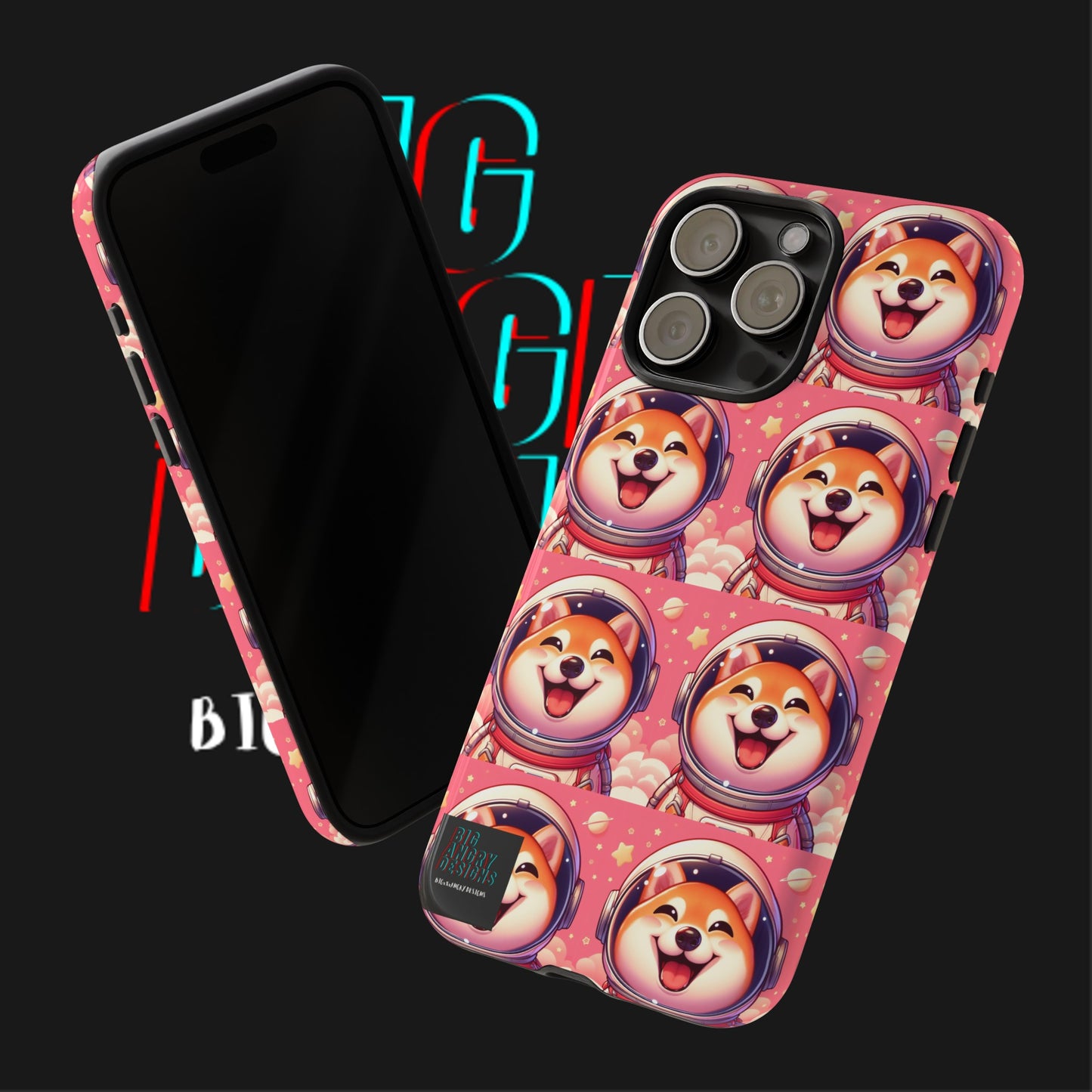 BIGxXxANGRY DESIGNS  Space Pup" Protective Phone Case