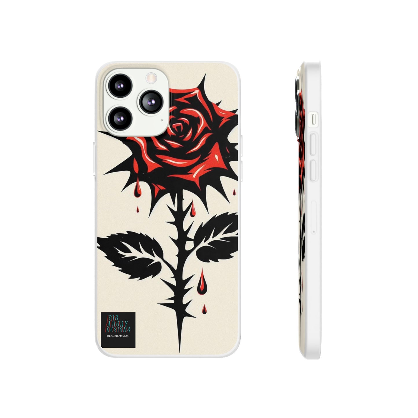 BIGxXxANGRY DESIGNS "KISSED ROSE" Flex Case