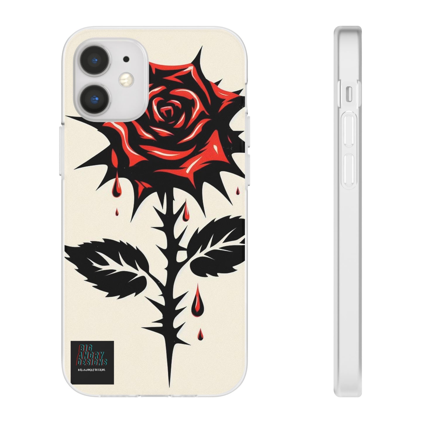 BIGxXxANGRY DESIGNS "KISSED ROSE" Flex Case