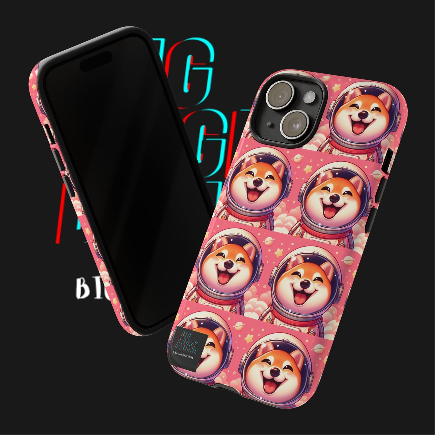 BIGxXxANGRY DESIGNS  Space Pup" Protective Phone Case