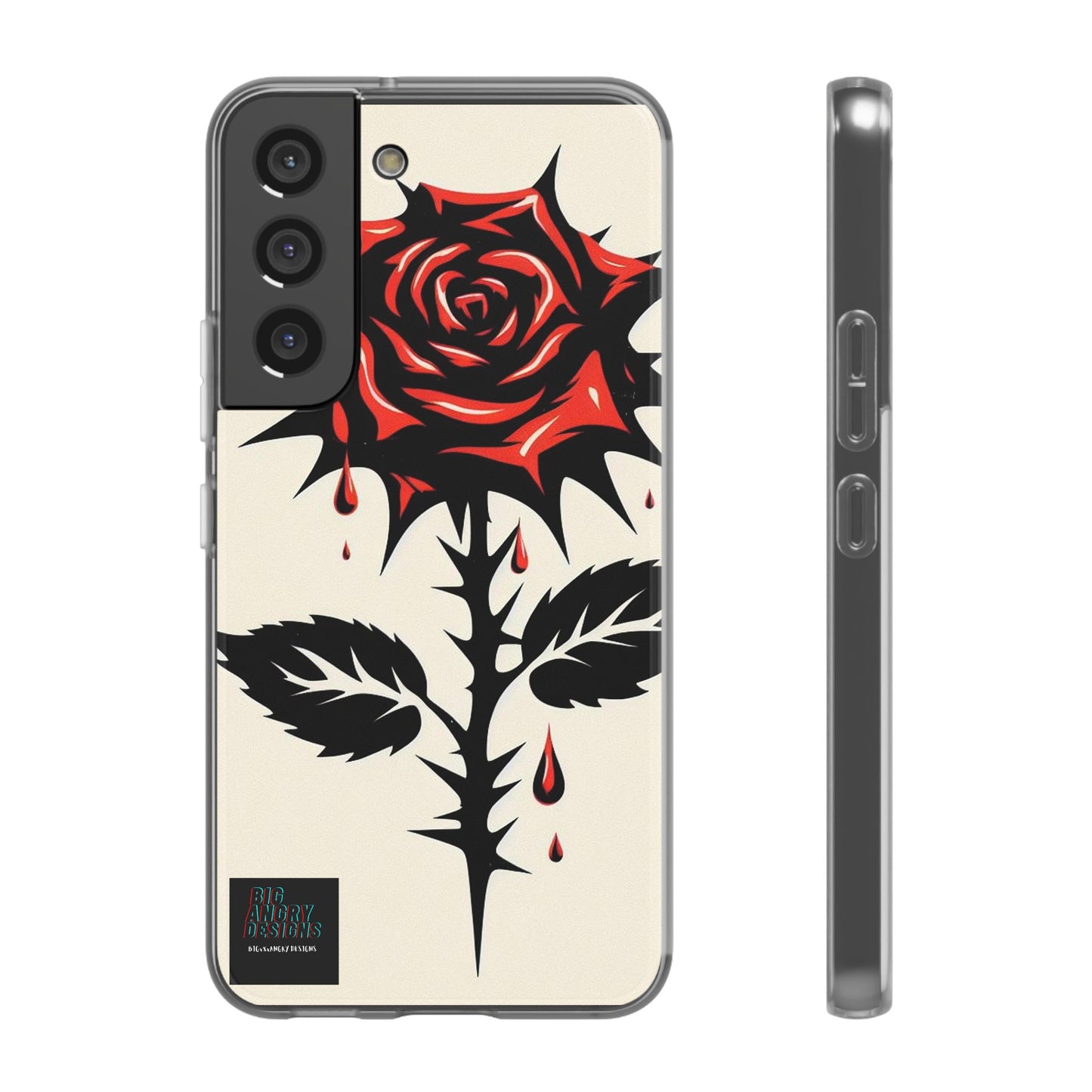 BIGxXxANGRY DESIGNS "KISSED ROSE" Flex Case