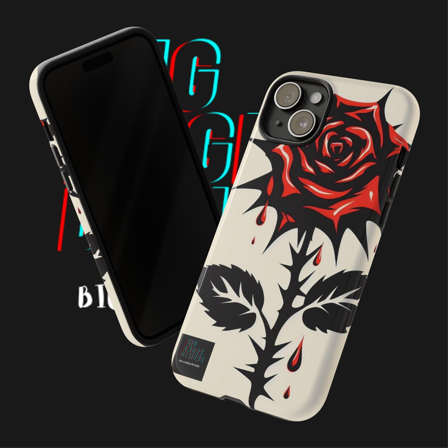 BIGxXxANGRY DESIGNS "KISSED ROSE" Protective Phone Case