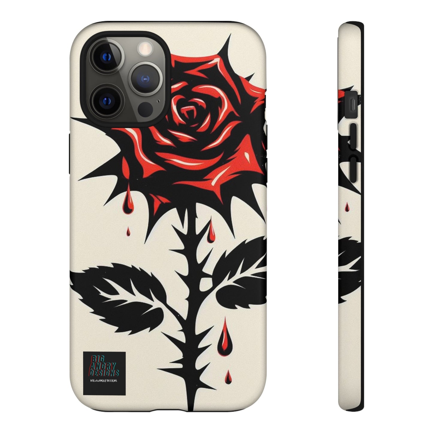 BIGxXxANGRY DESIGNS "KISSED ROSE" Protective Phone Case